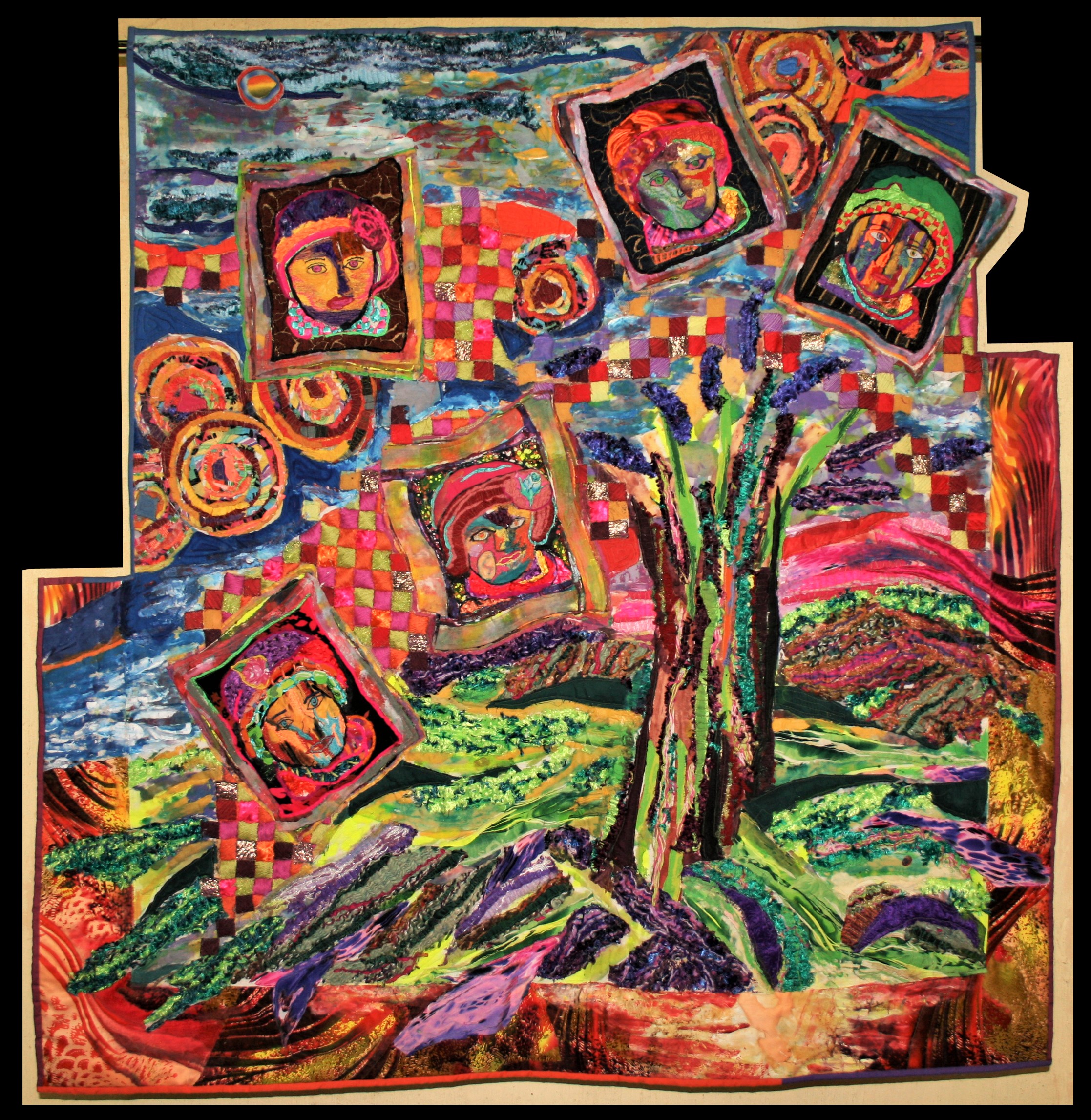 Tree of a Nation — art quilt by Enid Viljoen, fibre artist